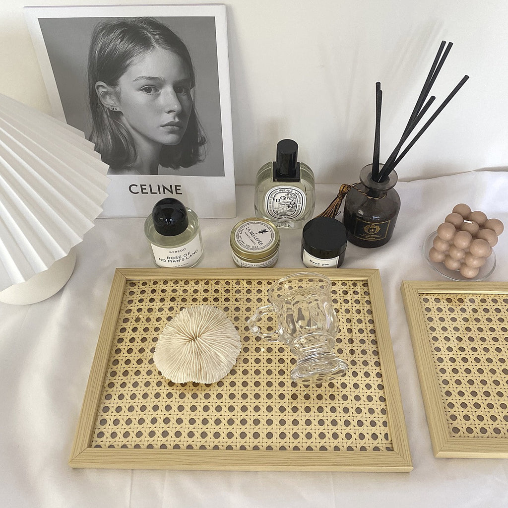 Woven Rattan Storage Tray