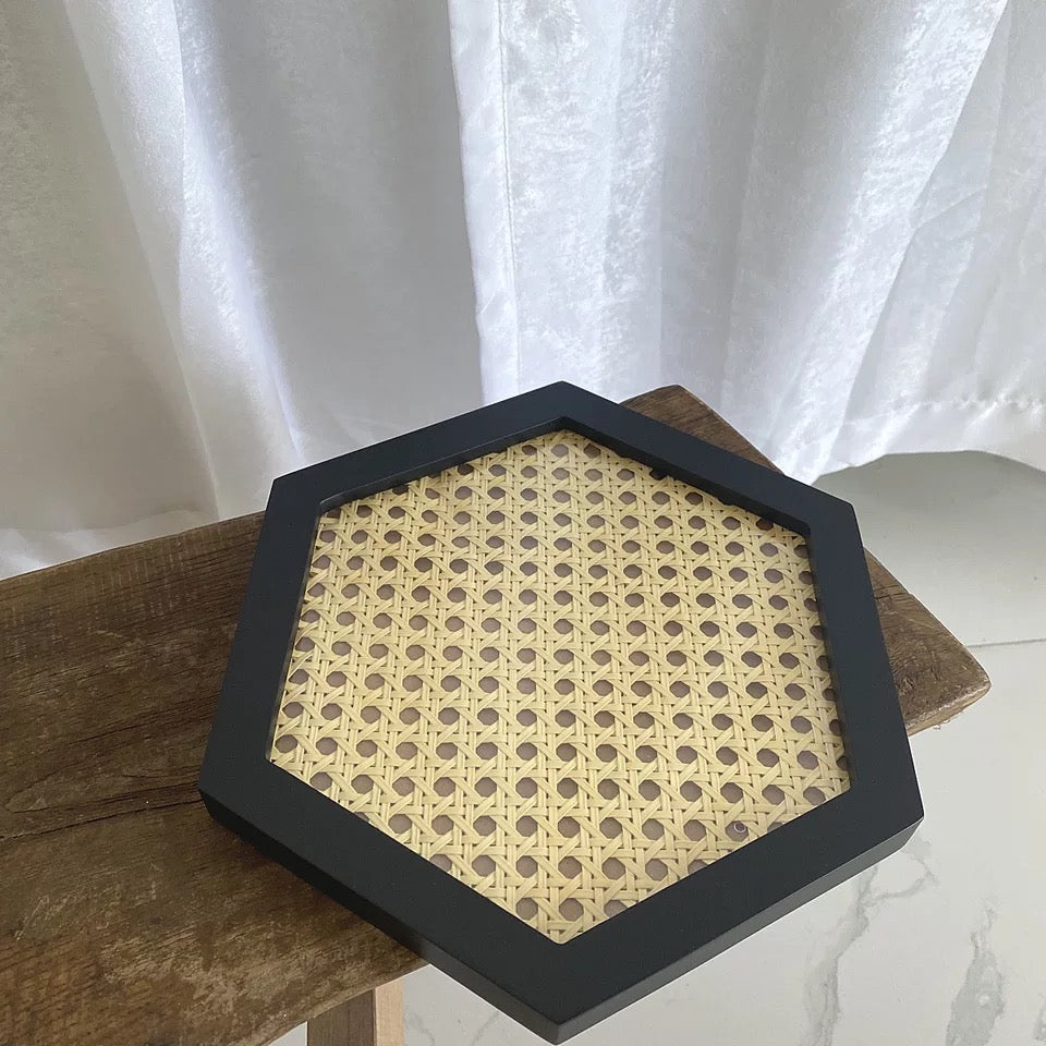 Woven Rattan Storage Tray