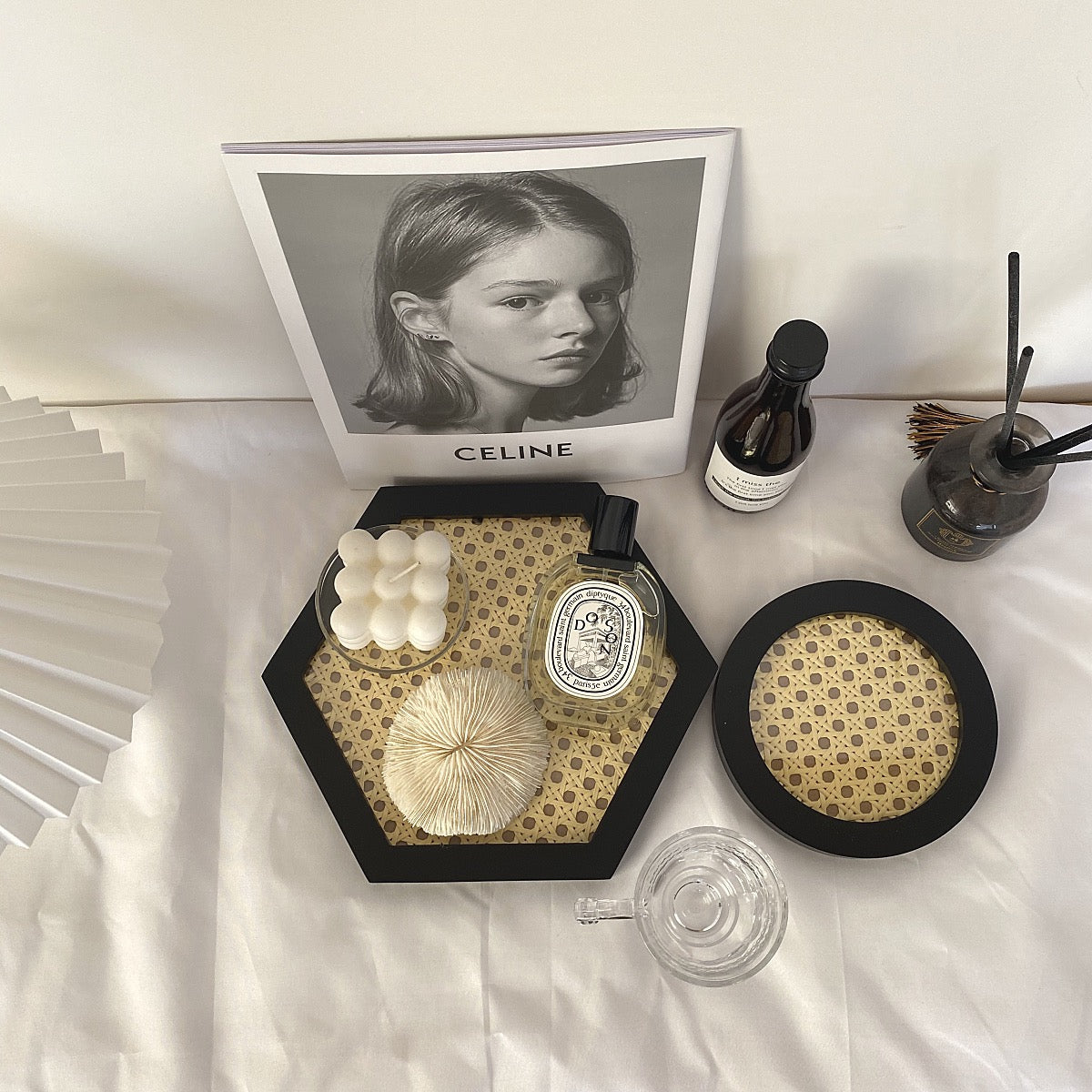 Woven Rattan Storage Tray