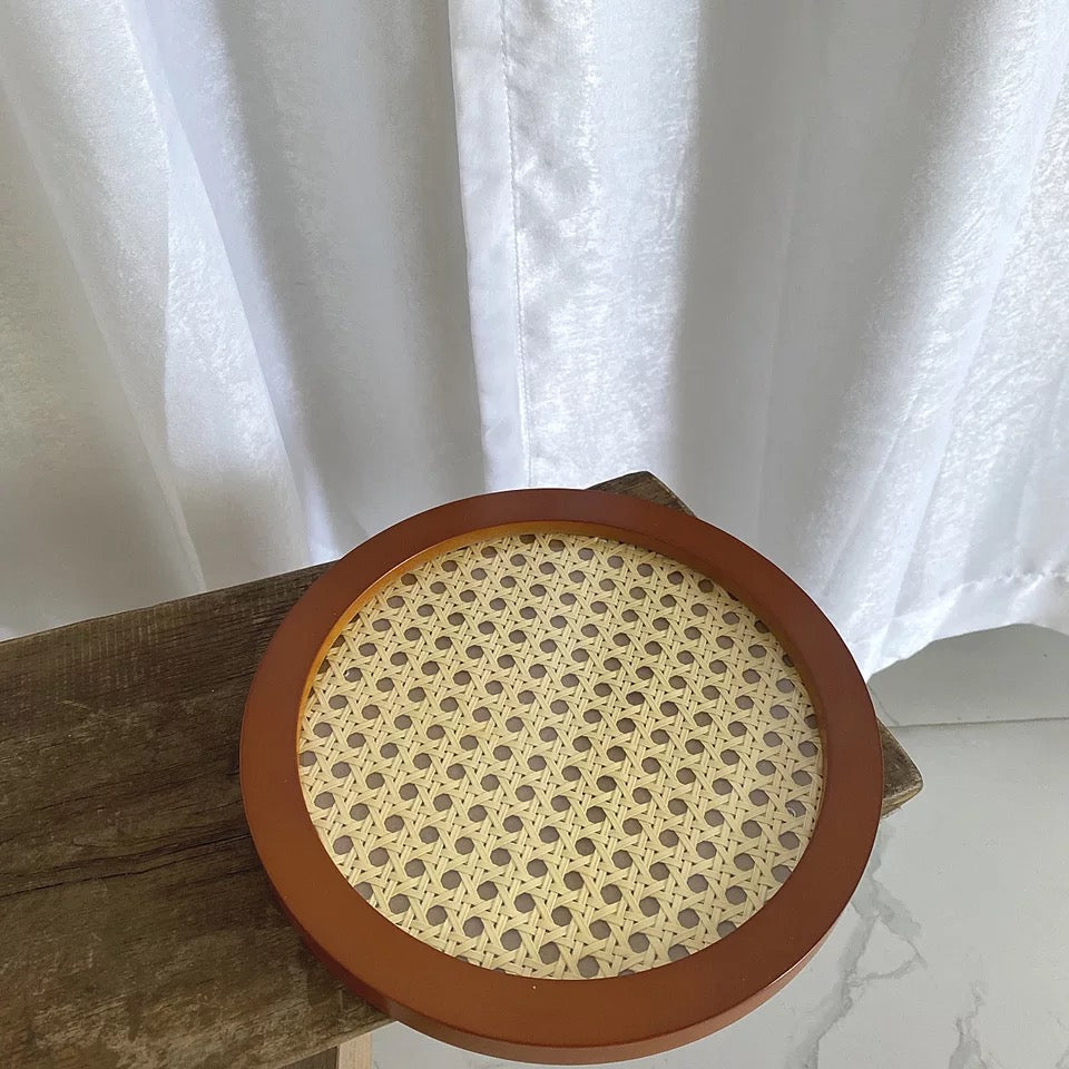 Woven Rattan Storage Tray